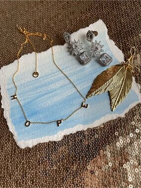 NEW BYCHARI necklace & two sets of earrings bundle.